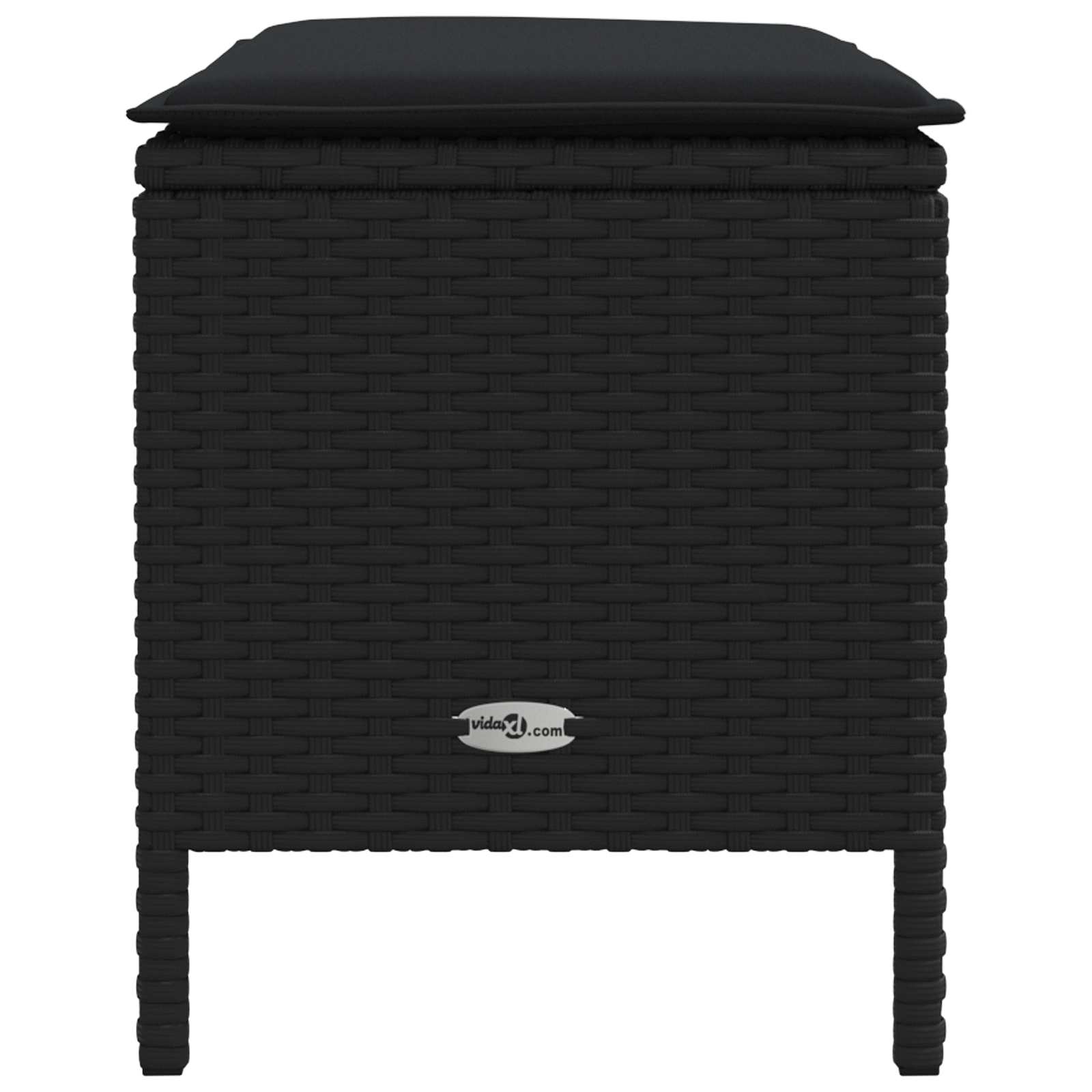 Poggiapiedi da Giardino Nero 80 x 38 x 45 cm Rattan in PE | homemem39