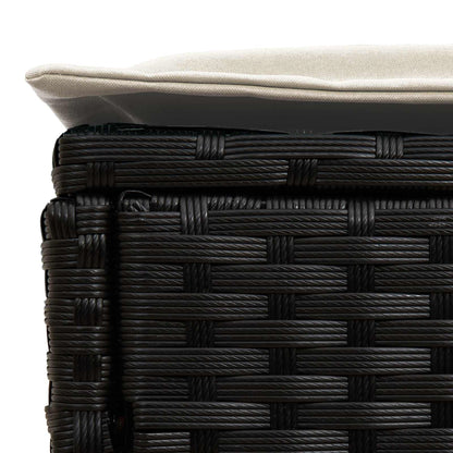 Poggiapiedi da Giardino Nero e Crema 80 x 38 x 45 cm