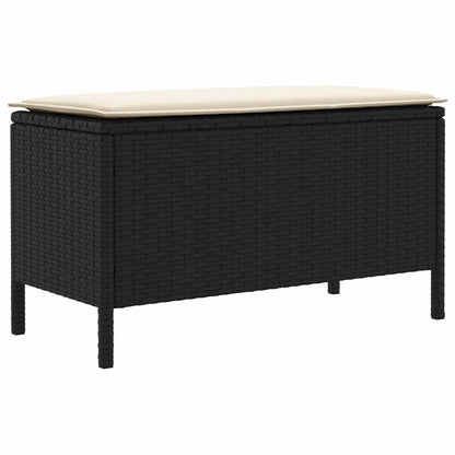 Poggiapiedi da Giardino Nero e Crema 80 x 38 x 45 cm