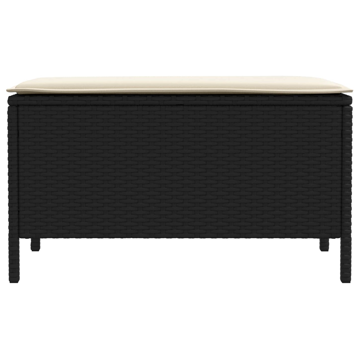 Poggiapiedi da Giardino Nero e Crema 80 x 38 x 45 cm