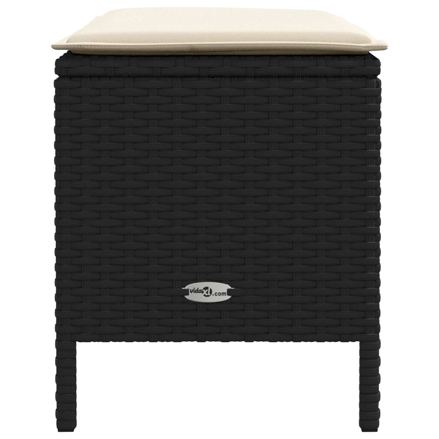 Poggiapiedi da Giardino Nero e Crema 80 x 38 x 45 cm