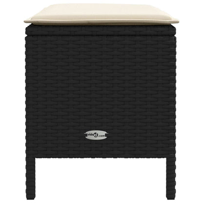 Poggiapiedi da Giardino Nero e Crema 80 x 38 x 45 cm