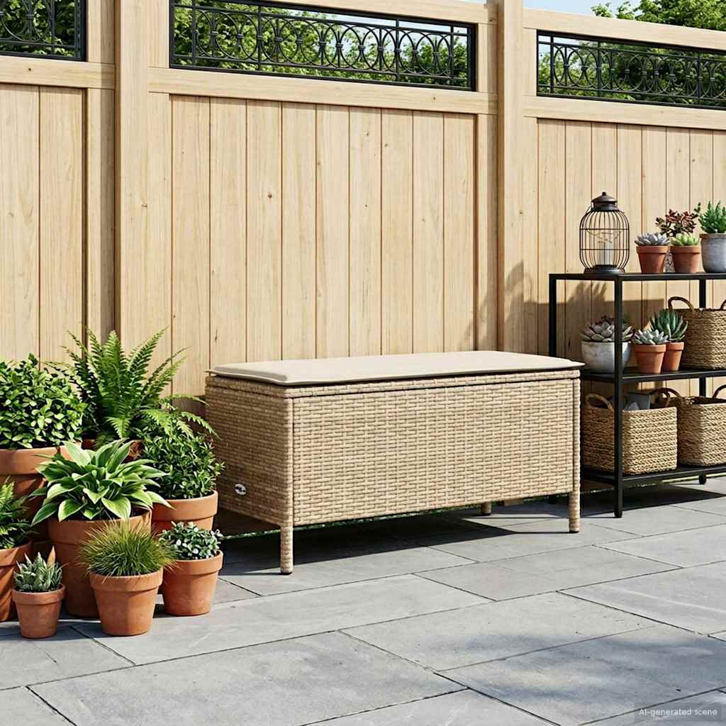 Poggiapiedi da Giardino Beige e Crema 80 x 38 x 42 cm | homemem39