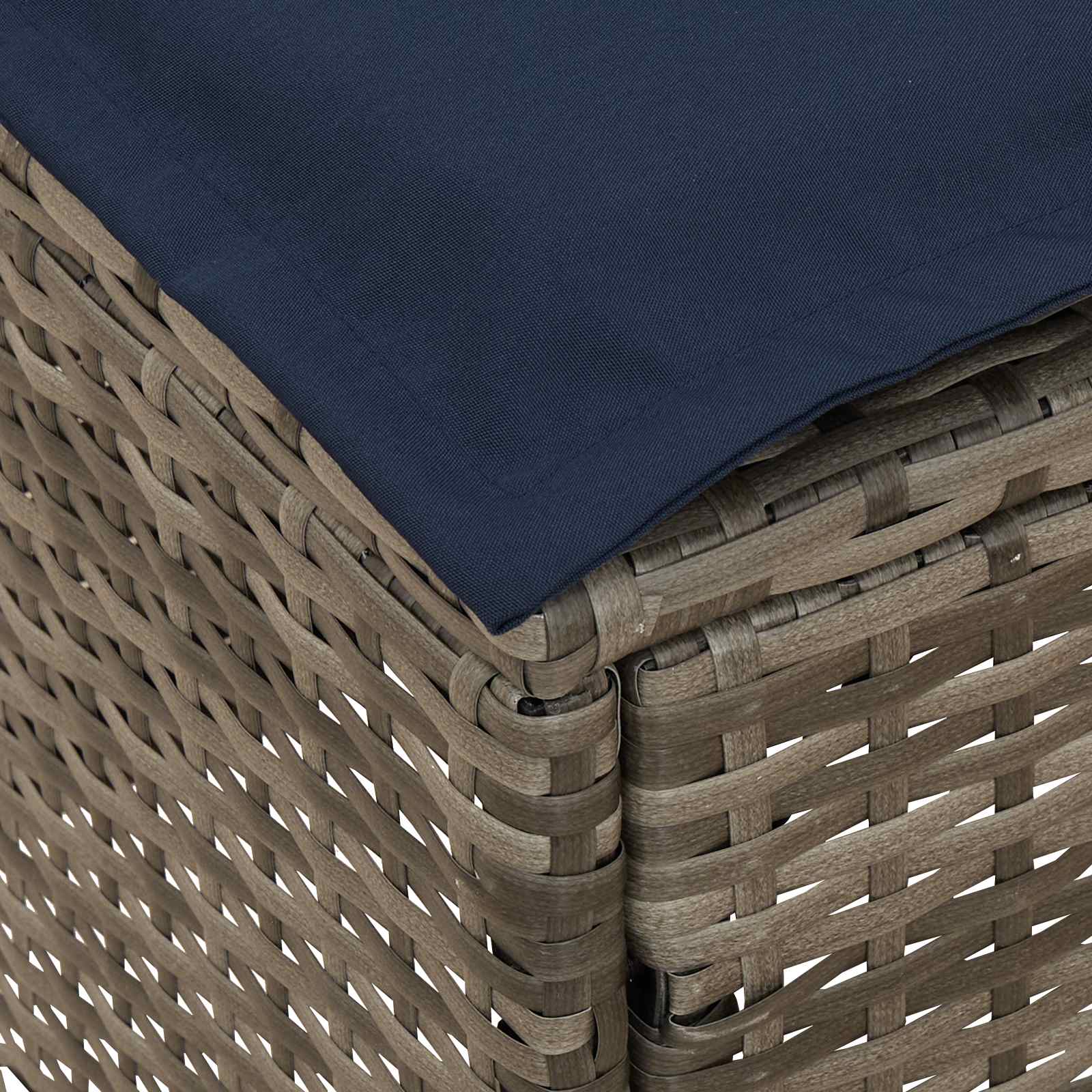 Poggiapiedi da Giardino Grigio e Blu Navy 80 x 38 x 42 cm | homemem39