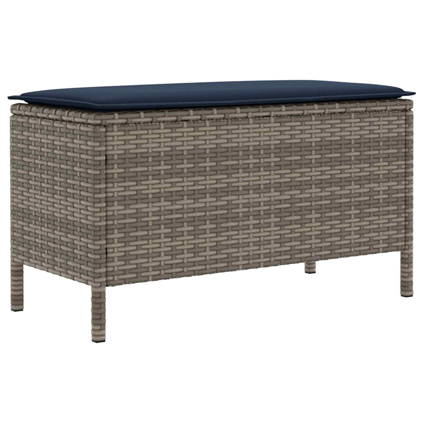 Poggiapiedi da Giardino Grigio e Blu Navy 80 x 38 x 42 cm | homemem39