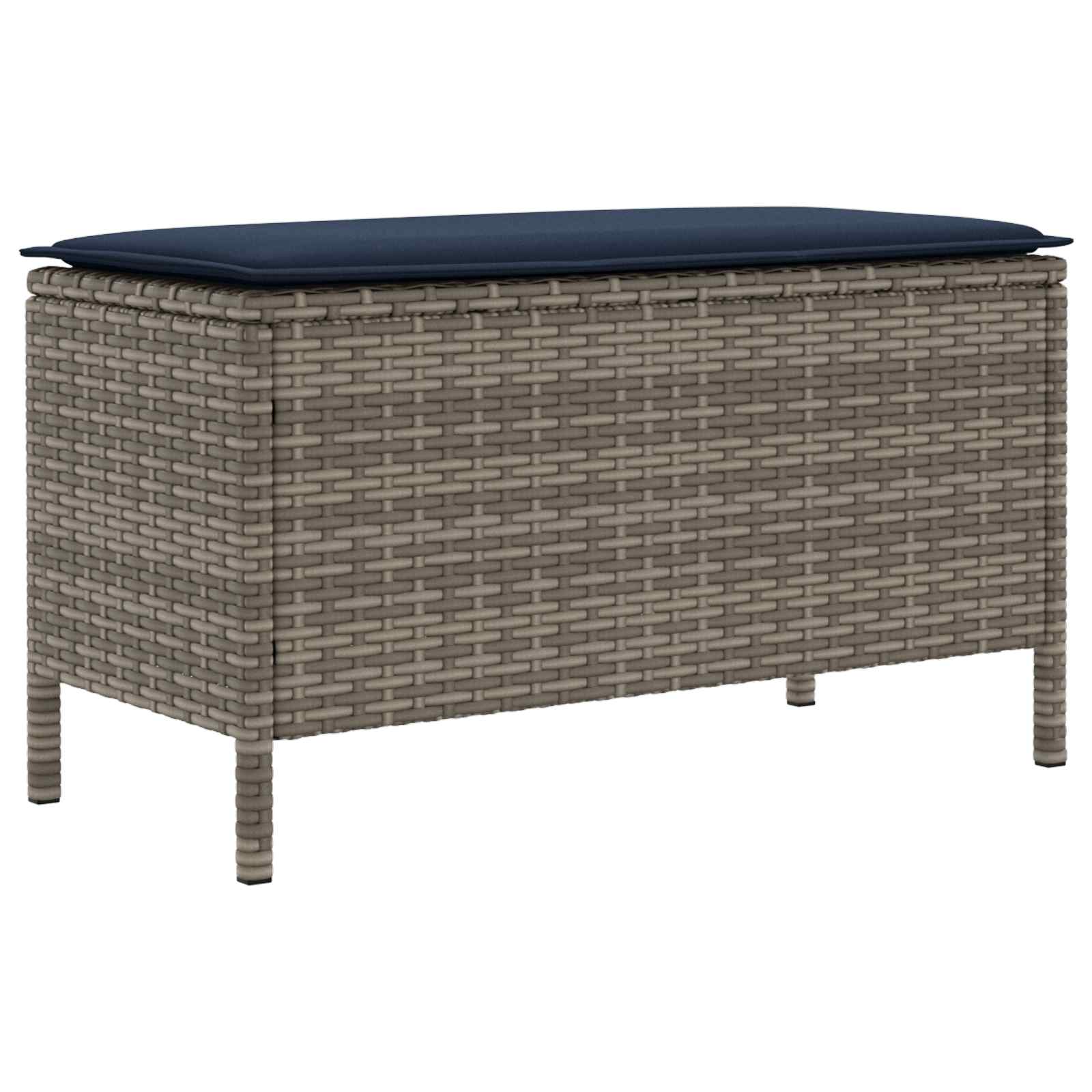 Poggiapiedi da Giardino Grigio e Blu Navy 80 x 38 x 42 cm | homemem39