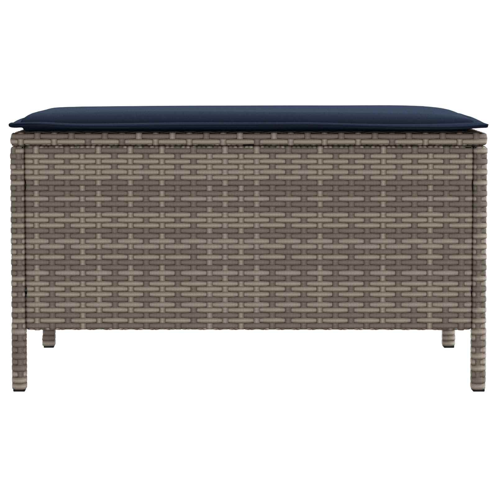 Poggiapiedi da Giardino Grigio e Blu Navy 80 x 38 x 42 cm | homemem39