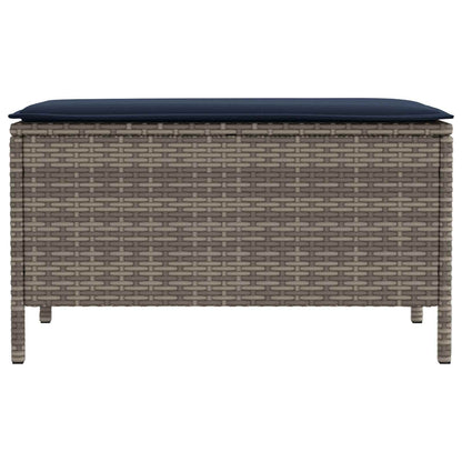 Poggiapiedi da Giardino Grigio e Blu Navy 80 x 38 x 42 cm | homemem39