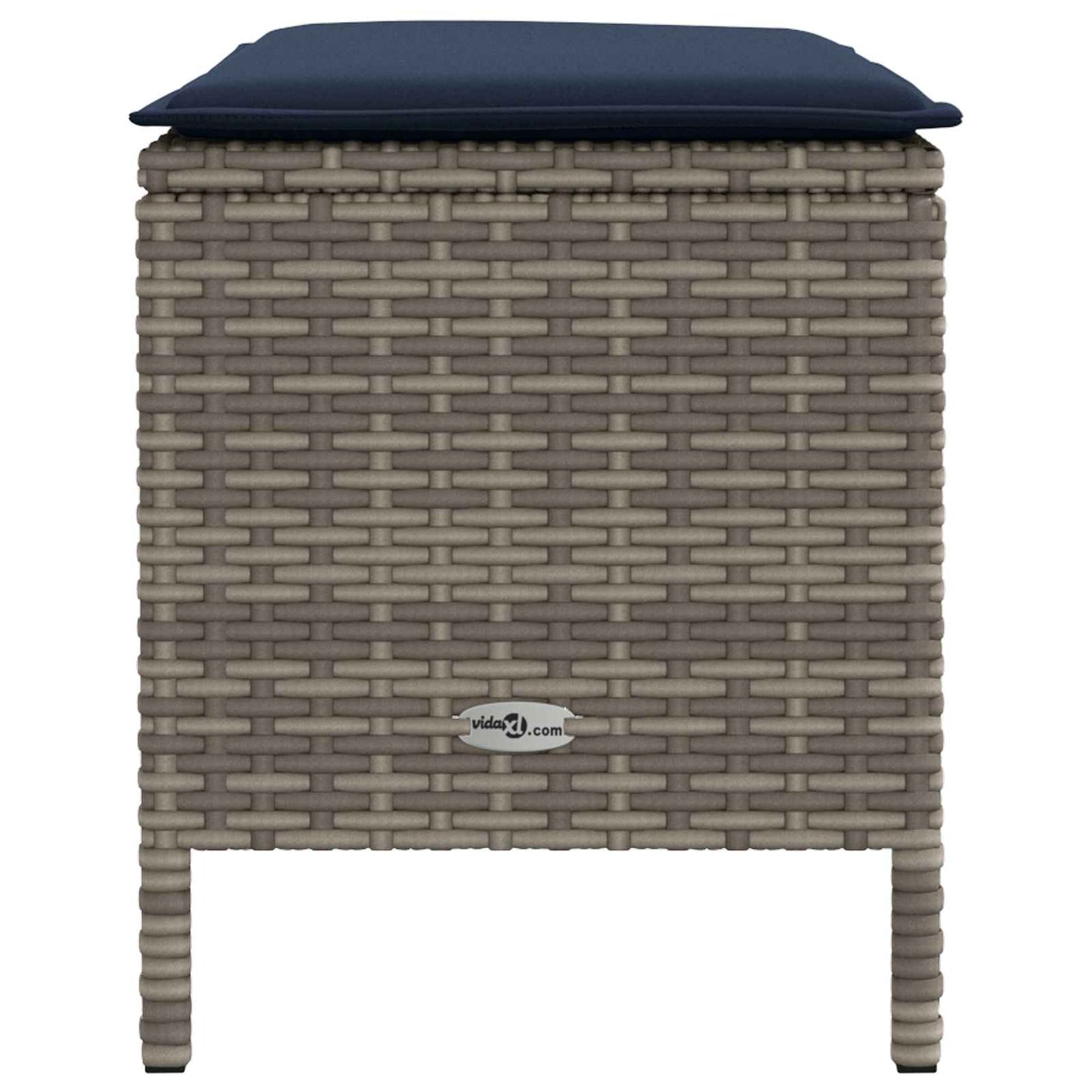 Poggiapiedi da Giardino Grigio e Blu Navy 80 x 38 x 42 cm | homemem39