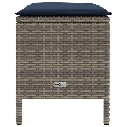 Poggiapiedi da Giardino Grigio e Blu Navy 80 x 38 x 42 cm | homemem39