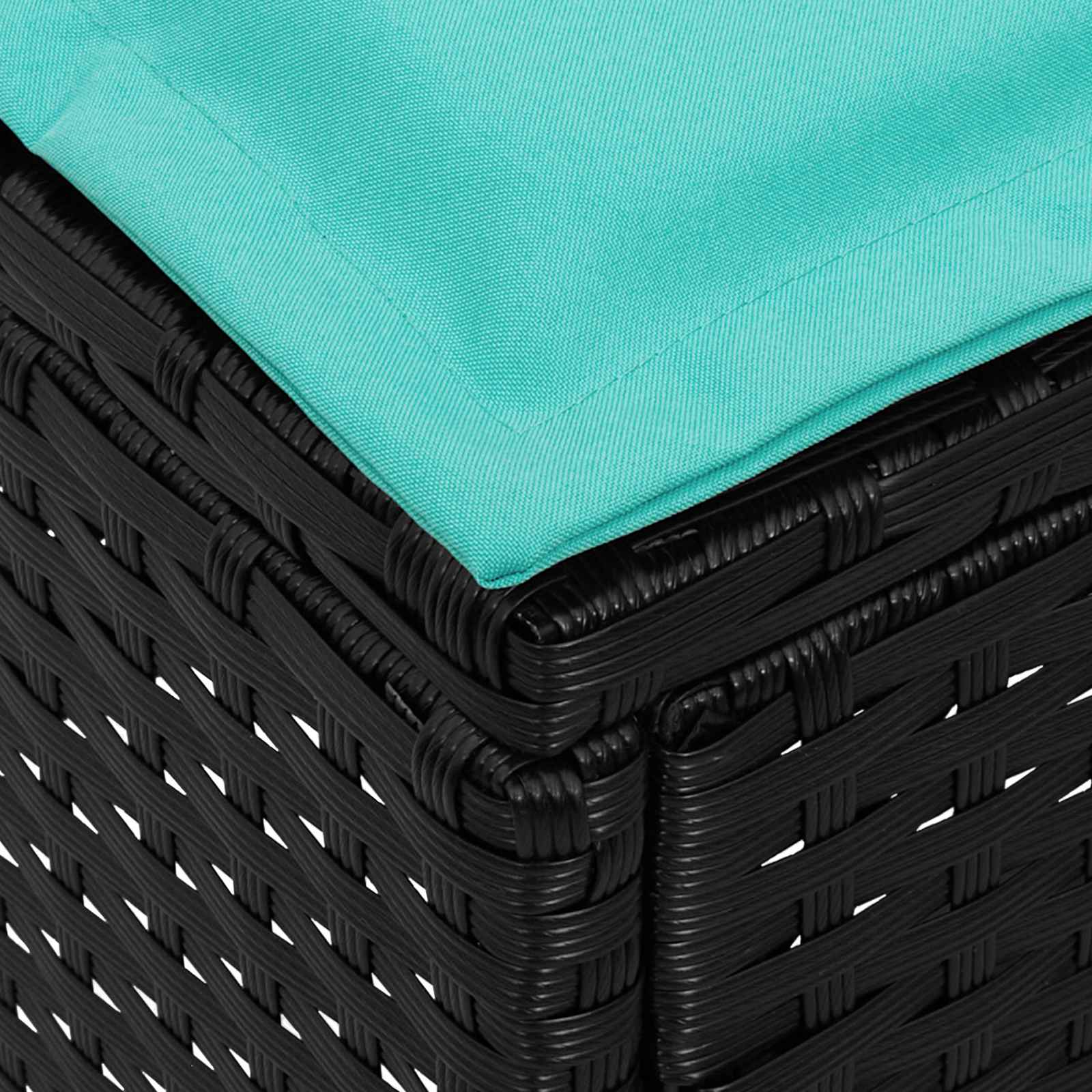 Poggiapiedi da Giardino Nero e Turchese 80 x 38 x 42 cm | homemem39