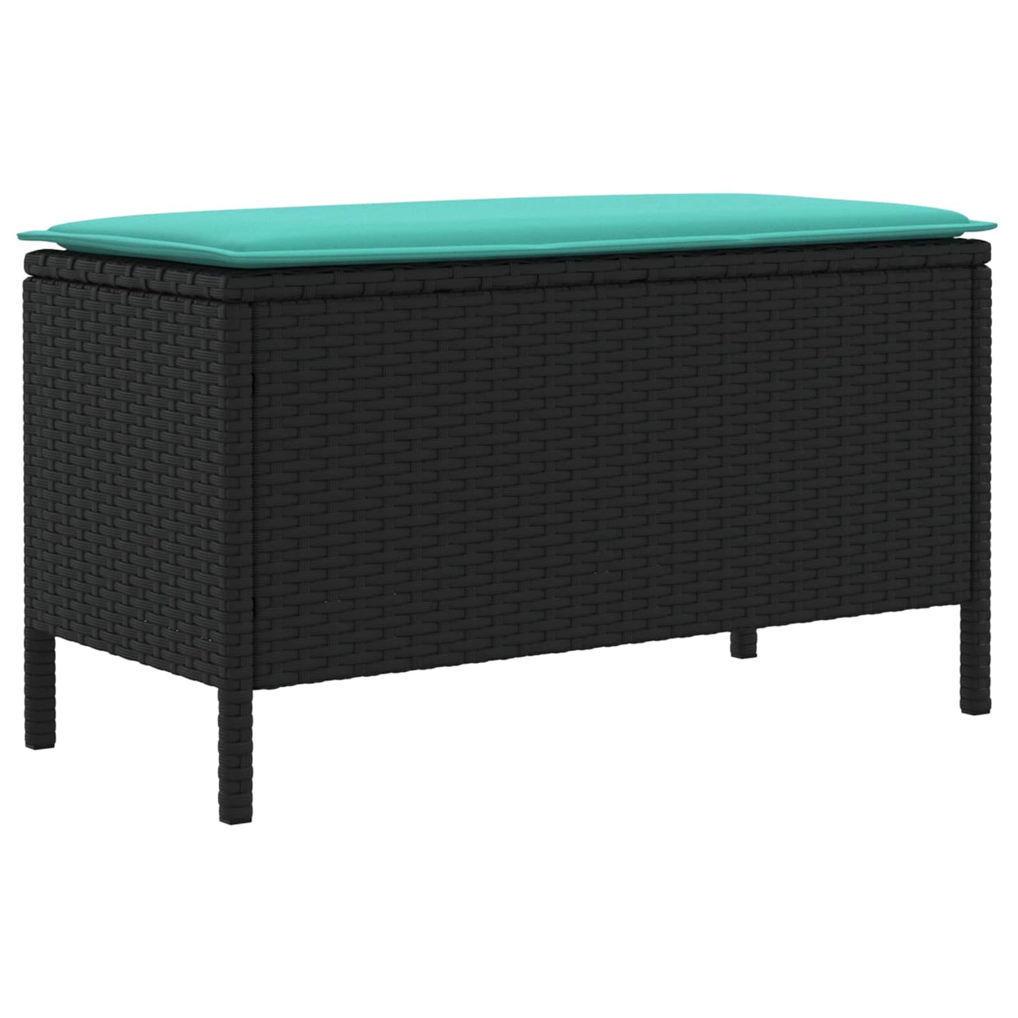 Poggiapiedi da Giardino Nero e Turchese 80 x 38 x 42 cm | homemem39