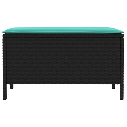 Poggiapiedi da Giardino Nero e Turchese 80 x 38 x 42 cm | homemem39