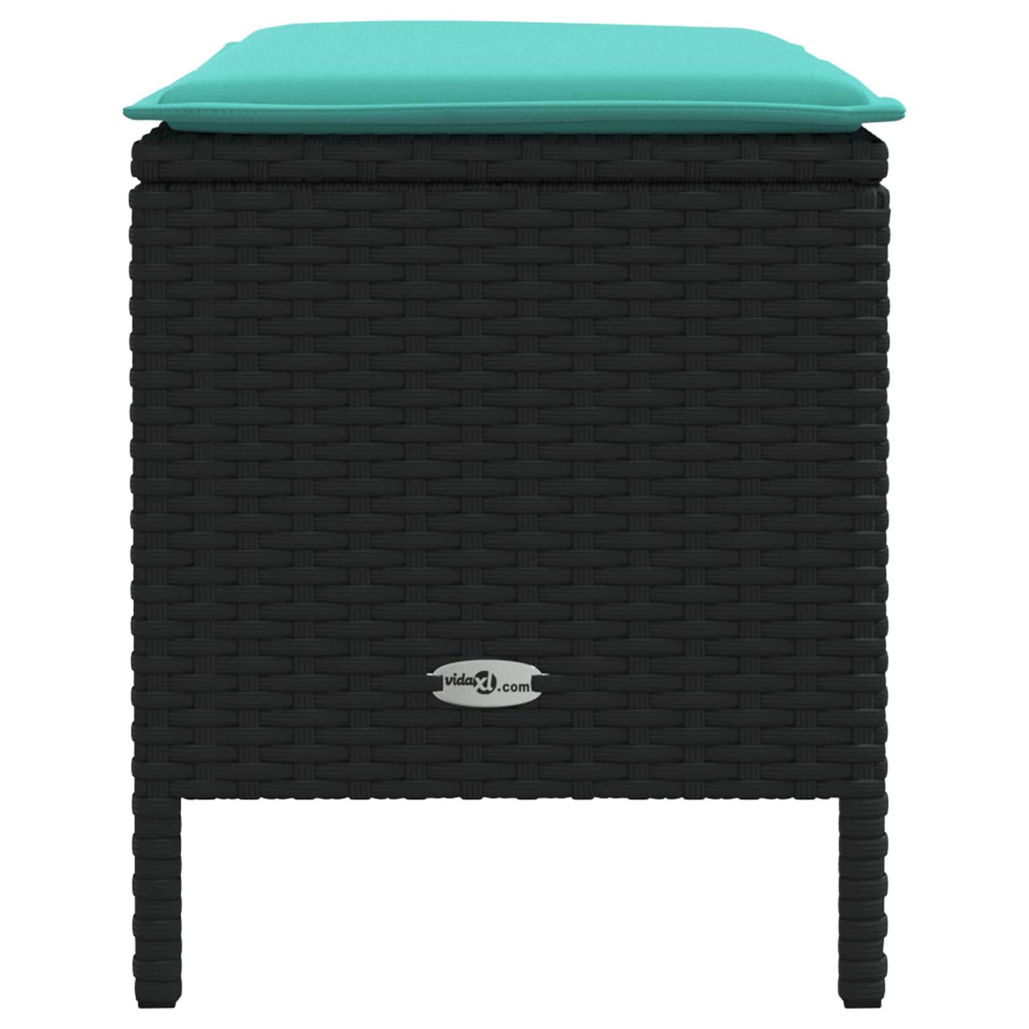 Poggiapiedi da Giardino Nero e Turchese 80 x 38 x 42 cm | homemem39
