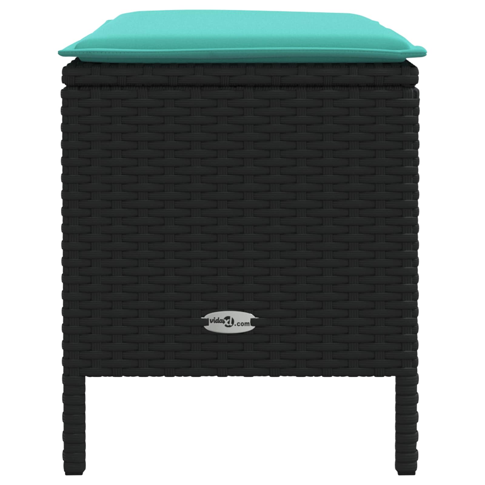 Poggiapiedi da Giardino Nero e Turchese 80 x 38 x 42 cm | homemem39