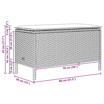 Poggiapiedi da Giardino Nero e Turchese 80 x 38 x 42 cm | homemem39