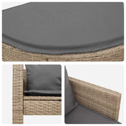 Divano da giardino 8 pcs Beige e Grigio Chiaro polyrattan | homemem39