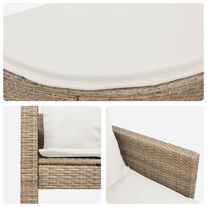 Divano da giardino 8 pz polyrattan Beige e Bianco Crema