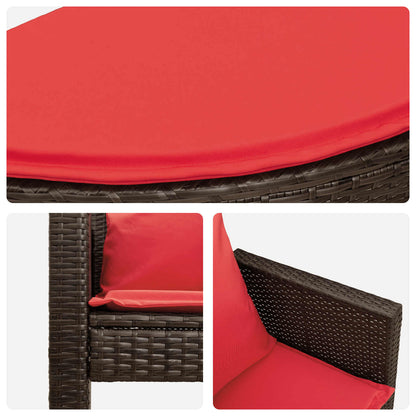 Divano da giardino Marrone e Rosso 168 x 168 x 180 cm | homemem39