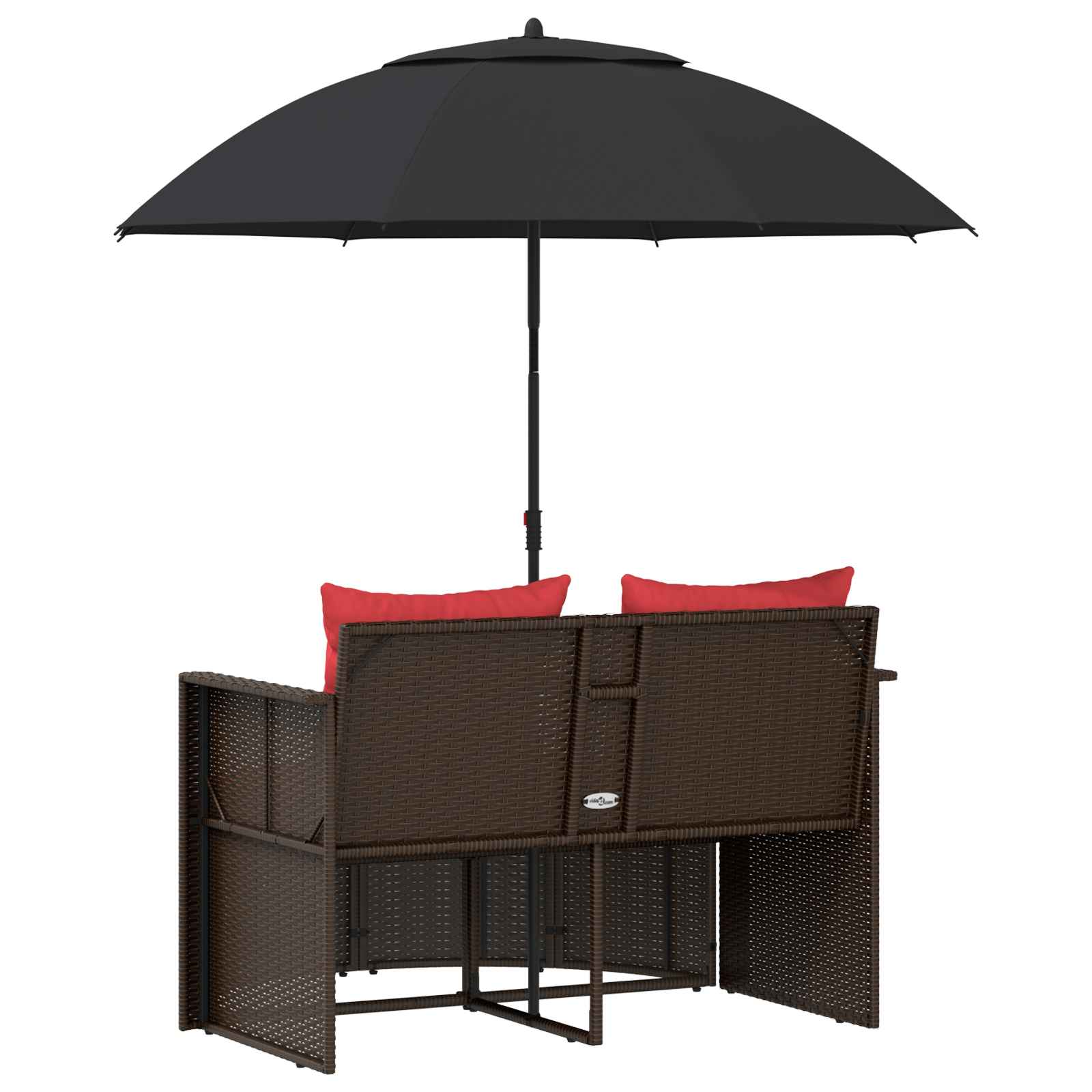 Divano da giardino Marrone e Rosso 168 x 168 x 180 cm | homemem39
