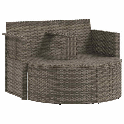 Divano da giardino 8 pz polyrattan Grigio e Blu Navy