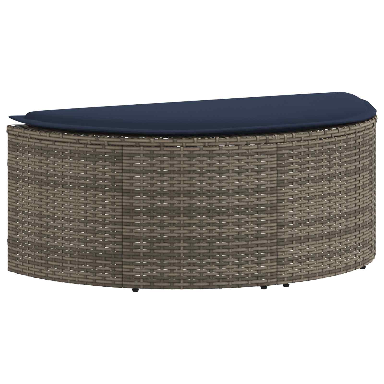 Divano da giardino 8 pcs Grigio e Blu Navy polyrattan | homemem39