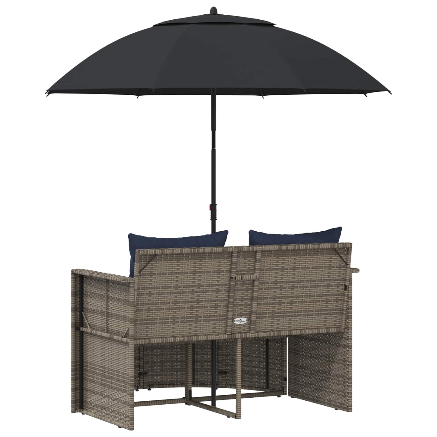 Divano da giardino 8 pcs Grigio e Blu Navy polyrattan | homemem39