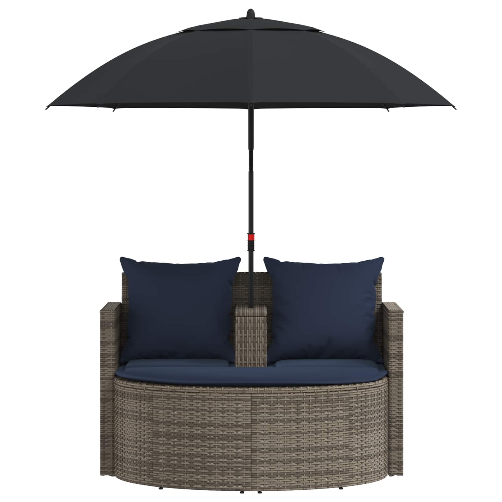 Divano da giardino 8 pcs Grigio e Blu Navy polyrattan | homemem39
