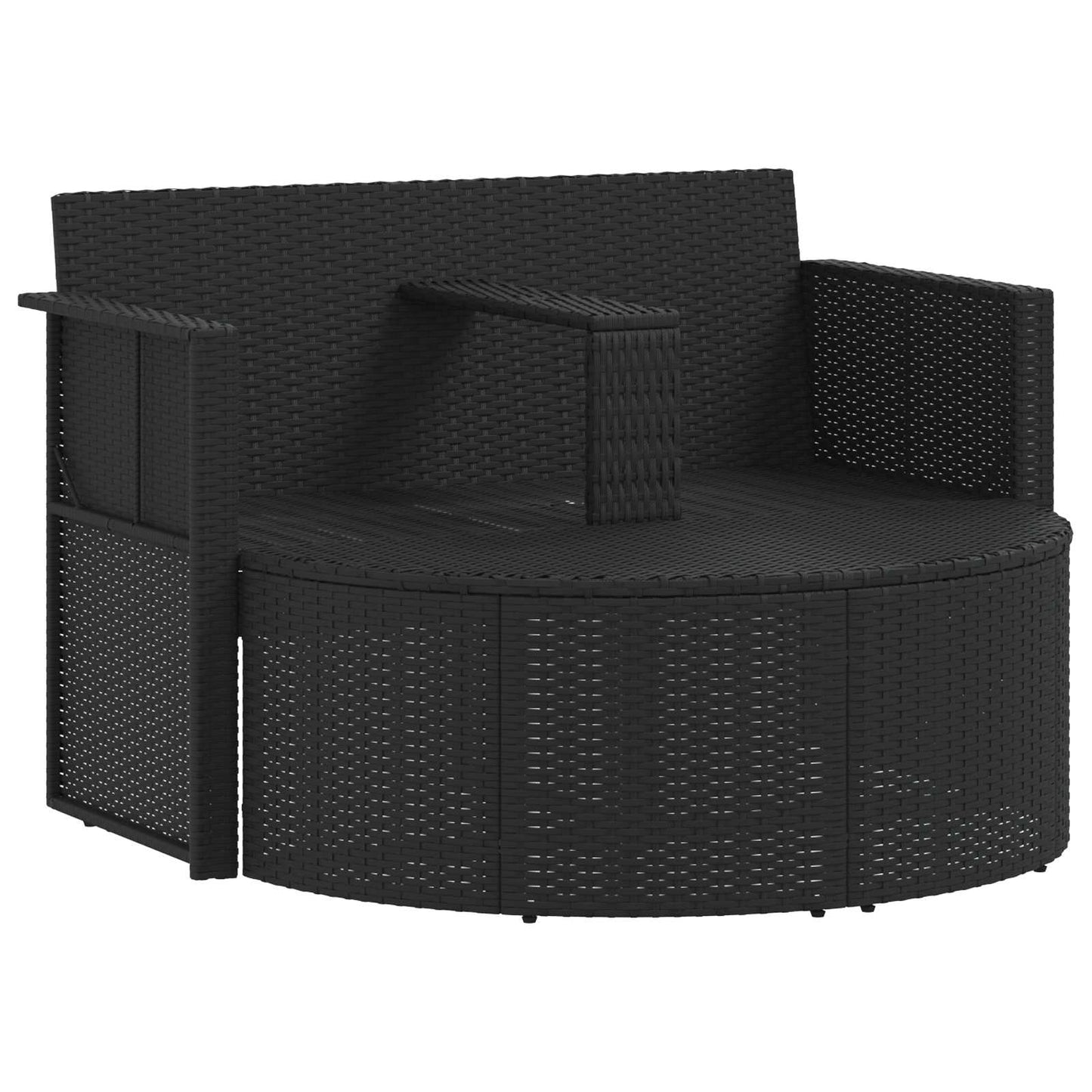 Divano da giardino con cuscino 8 pcs Nero e Turchese polyrattan | homemem39