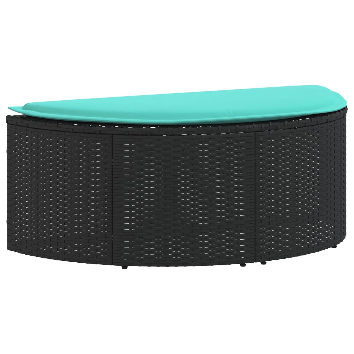 Divano da giardino con cuscino 8 pcs Nero e Turchese polyrattan | homemem39