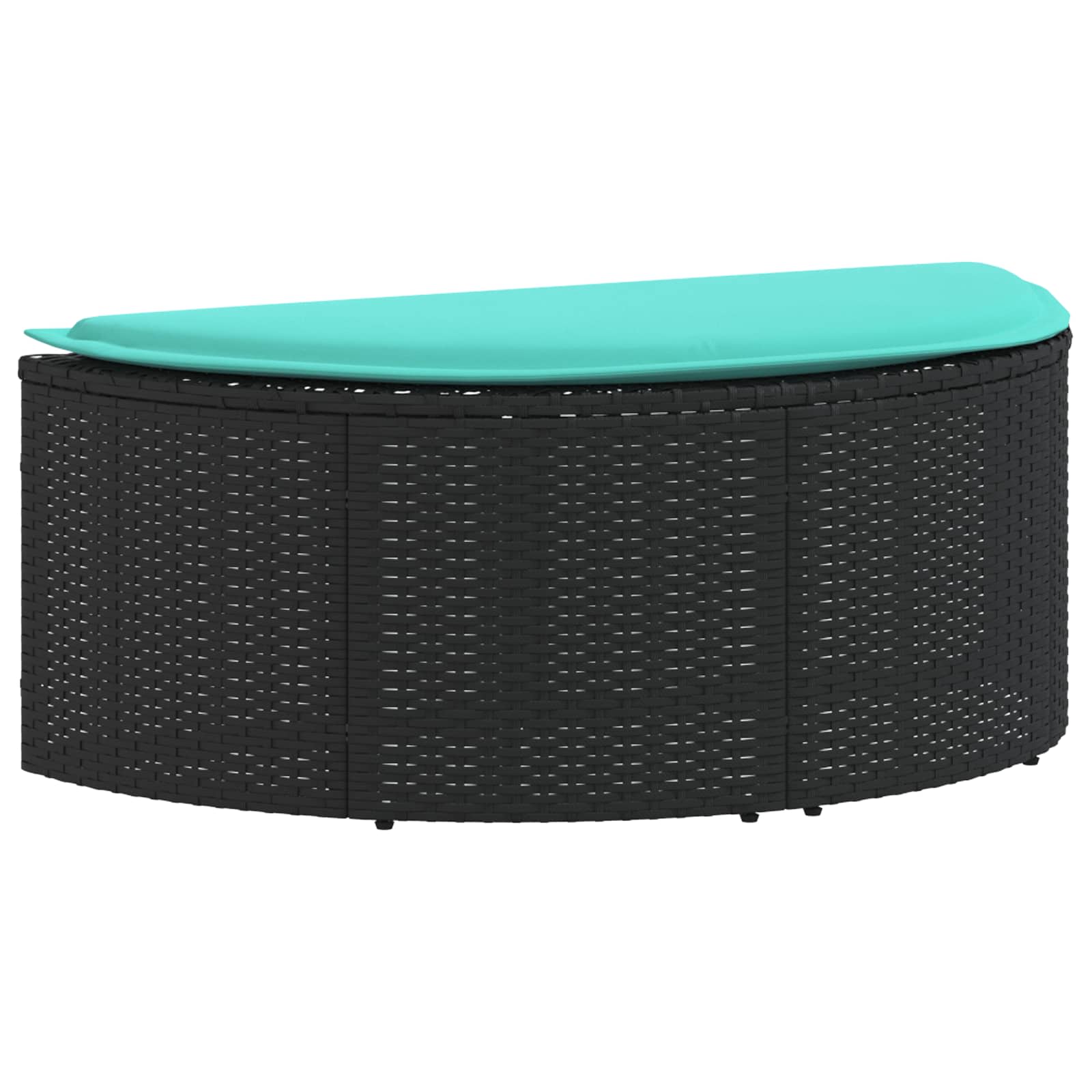 Divano da giardino con cuscino 8 pcs Nero e Turchese polyrattan | homemem39