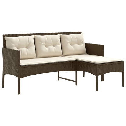 Set Divano da Giardino con cuscino 2 pcs polyrattan | homemem39