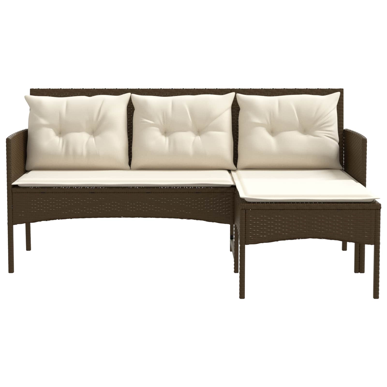 Set Divano da Giardino con cuscino 2 pcs polyrattan | homemem39