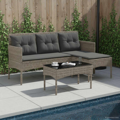 Set Divano da Giardino con cuscino 2 pcs polyrattan | homemem39