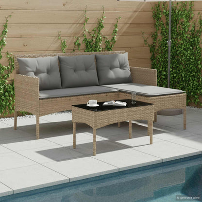 Set Divano da Giardino con cuscino 2 pcs polyrattan | homemem39