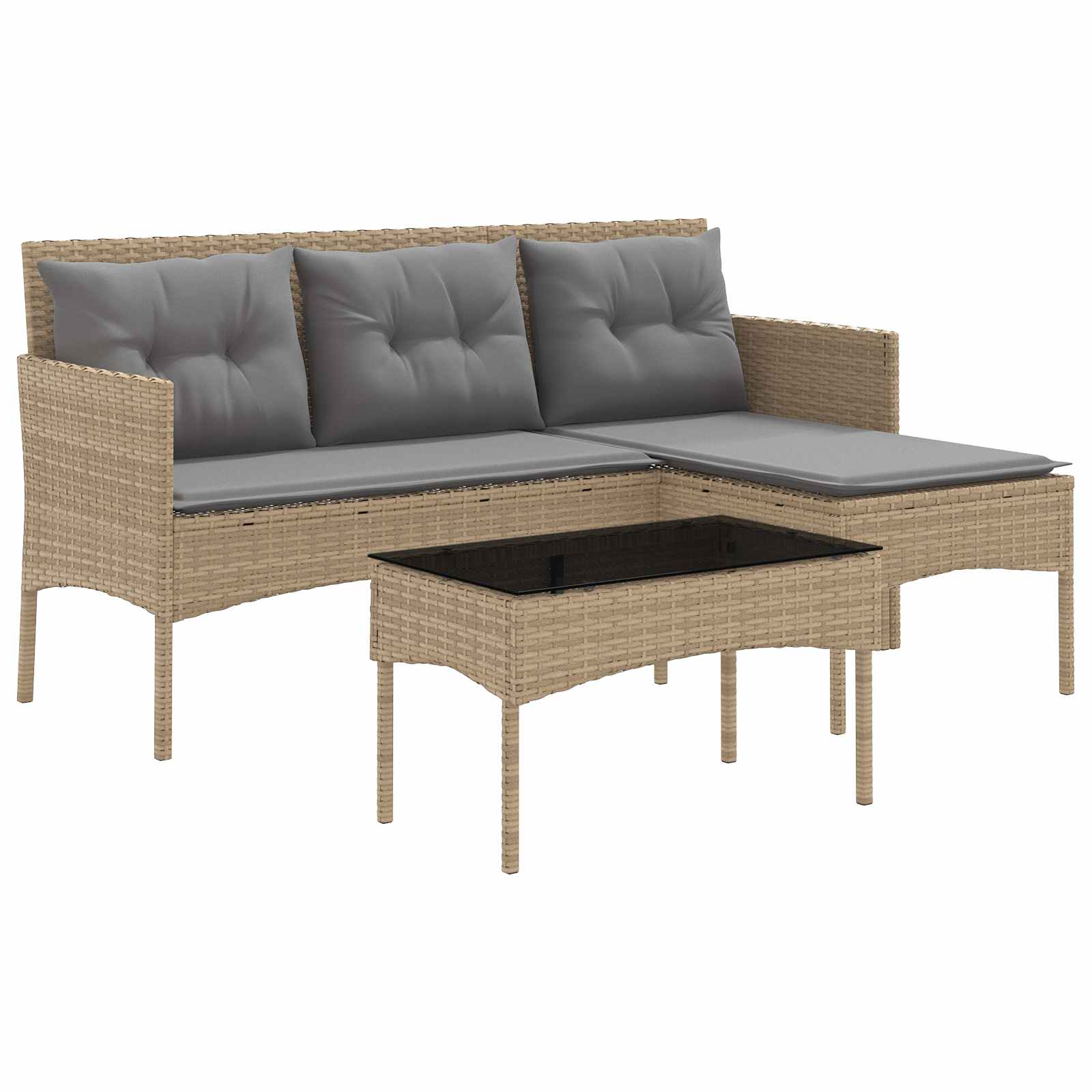 Set Divano da Giardino con cuscino 2 pcs polyrattan | homemem39