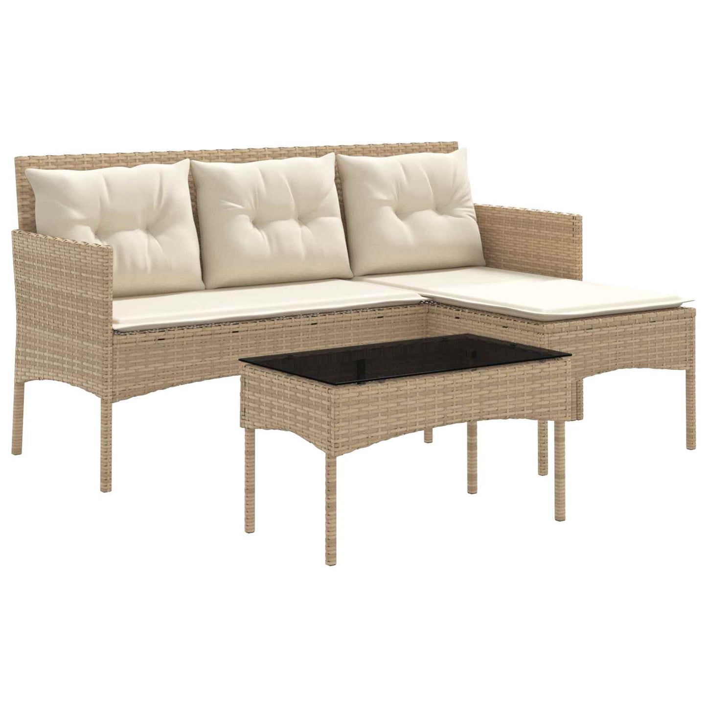 Set Divano da Giardino con cuscino 2 pcs polyrattan | homemem39