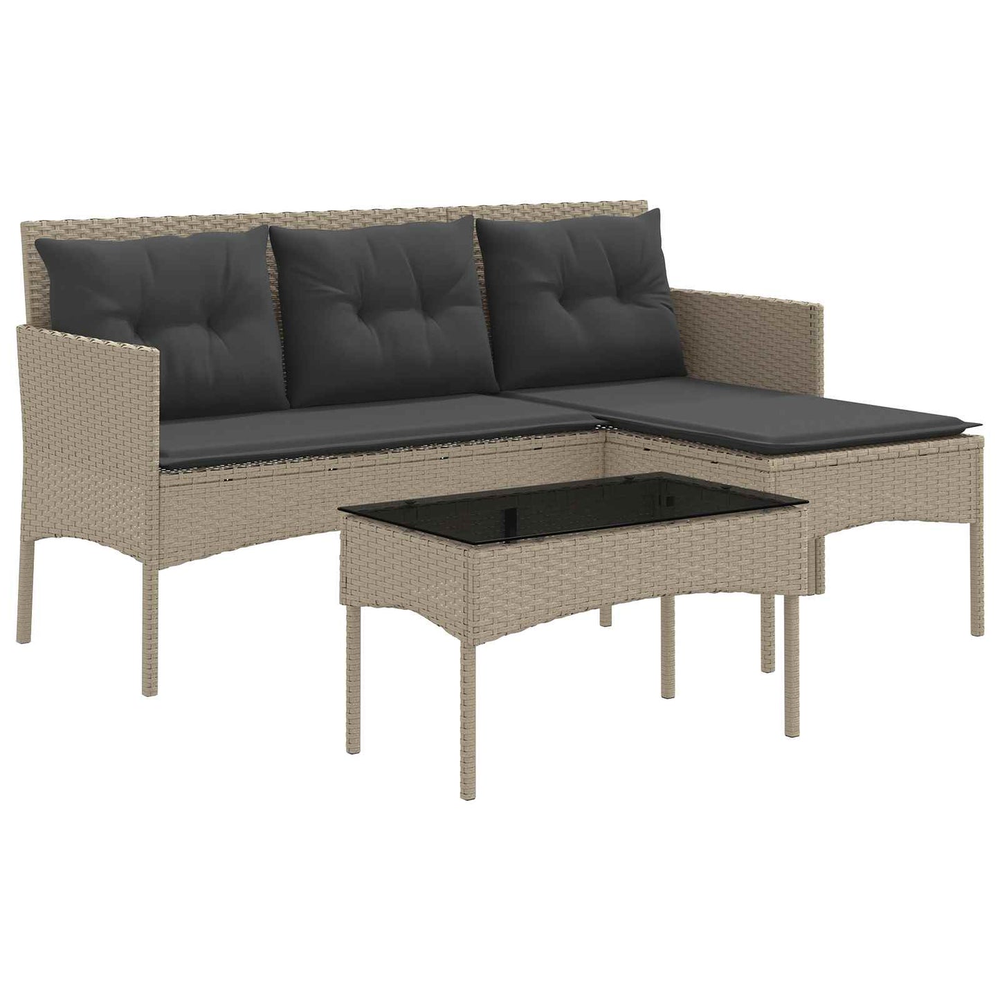 Set Divano da Giardino con cuscino 2 pcs polyrattan | homemem39
