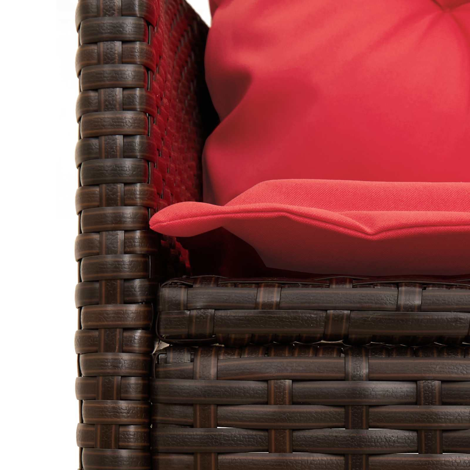 Set Divano da Giardino 2 pcs Marrone e Rosso polyrattan | homemem39