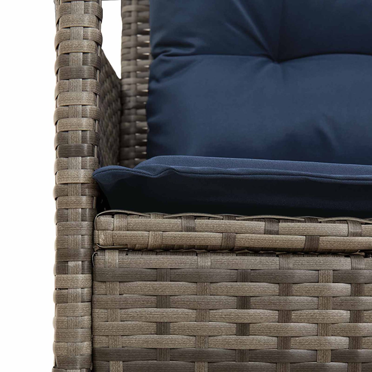 Set Divano da Giardino 2 pcs Grigio e Blu Navy polyrattan | homemem39