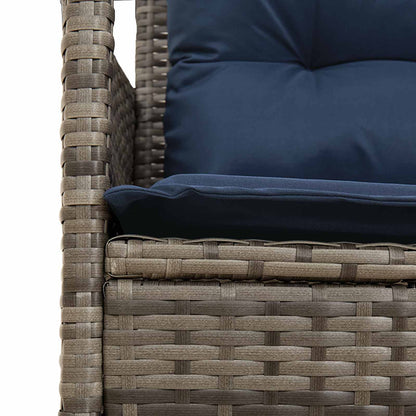 Set Divano da Giardino 2 pcs Grigio e Blu Navy polyrattan | homemem39