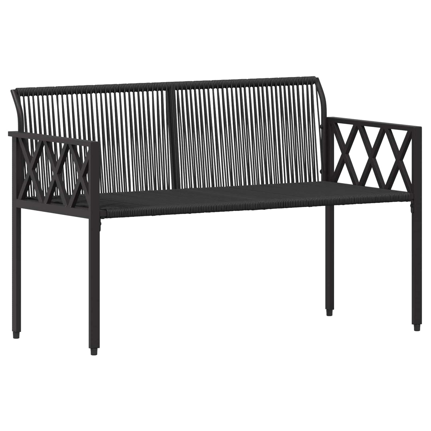 Set Mobili da Esterno 4 pcs Nero e Bianco Crema polyrattan | homemem39