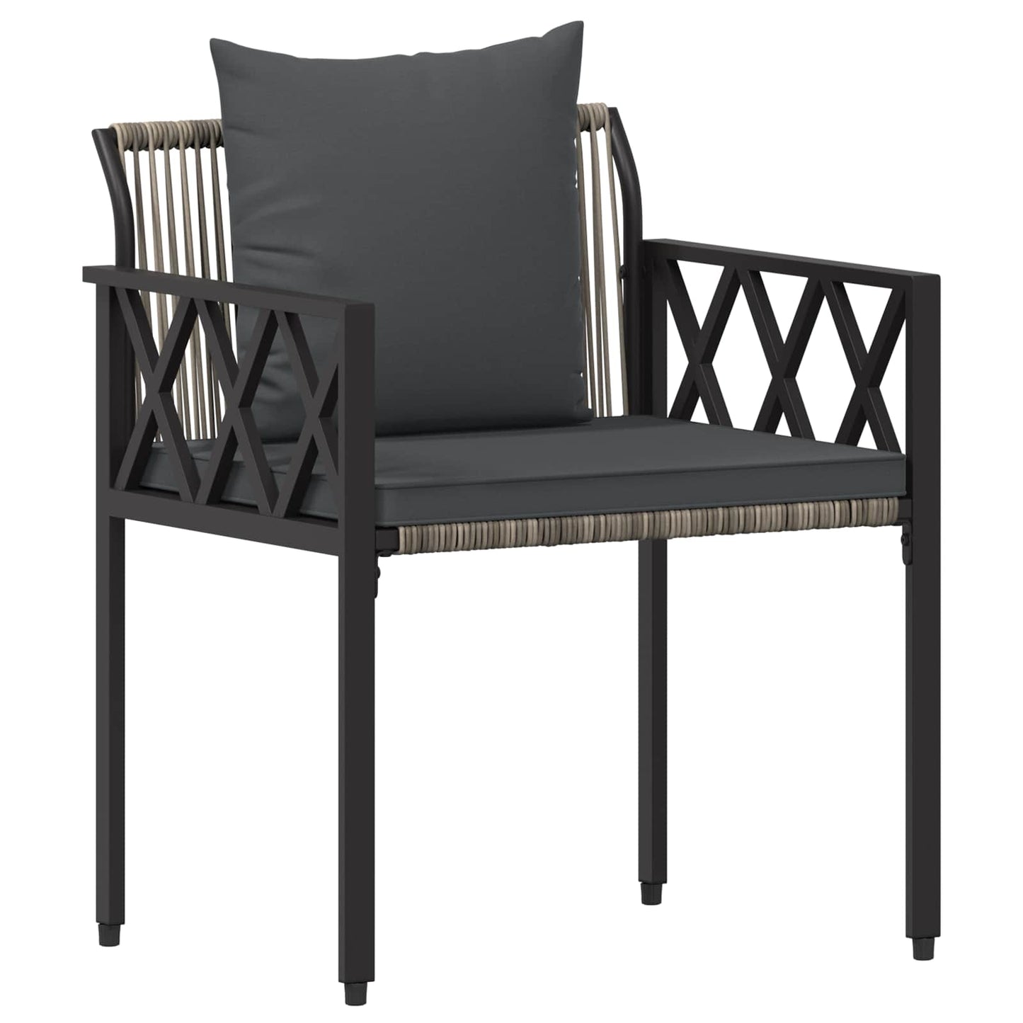 Set Mobili da Esterno 4 pcs Grigio e Grigio Scuro polyrattan | homemem39