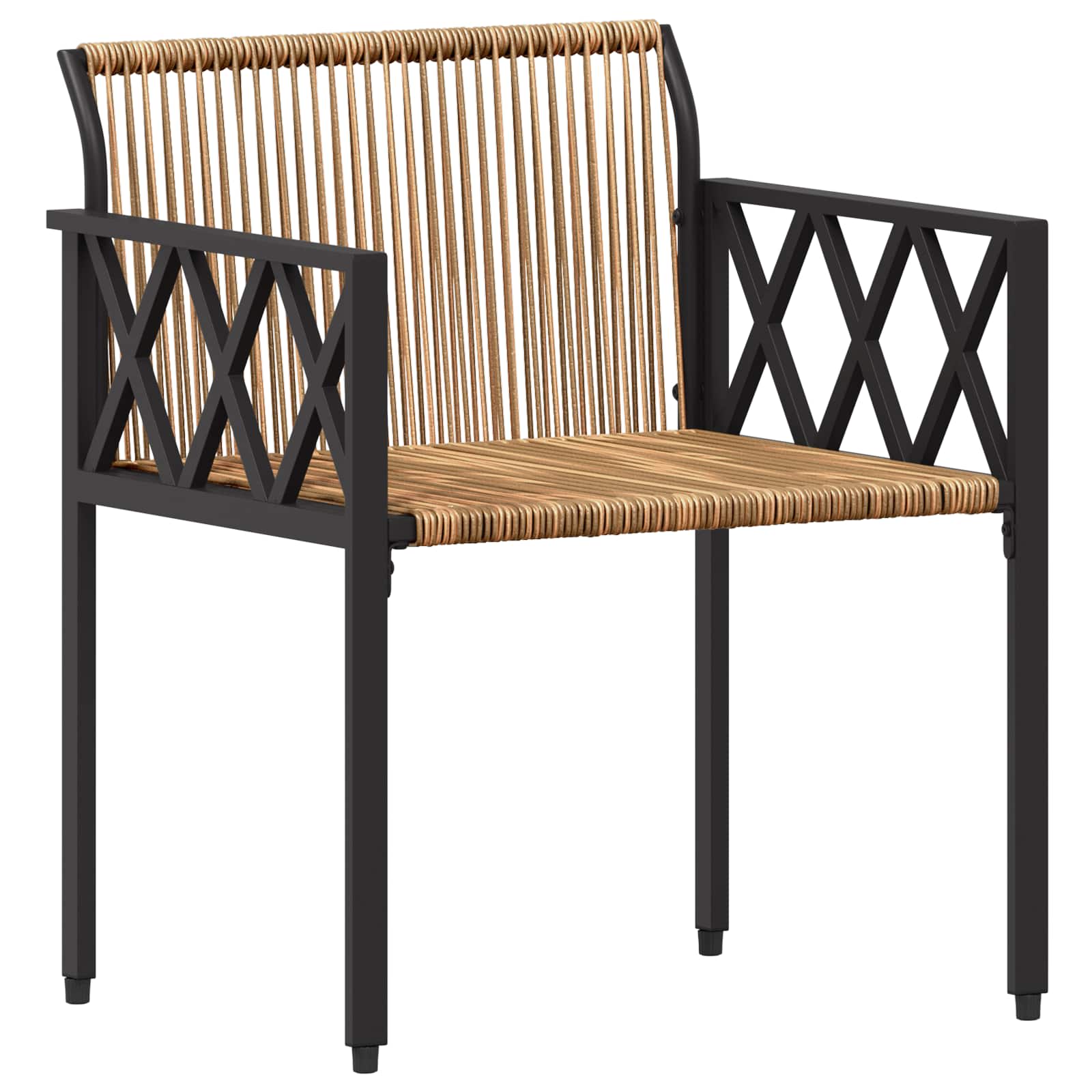 Set Mobili da Esterno 4 pcs Marrone e Bianco Crema polyrattan | homemem39