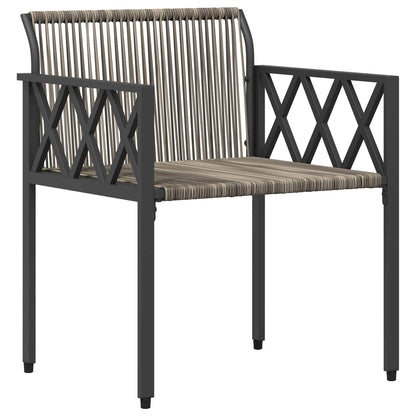 Set Mobili da Esterno 3 pcs Grigio e Blu Navy polyrattan | homemem39