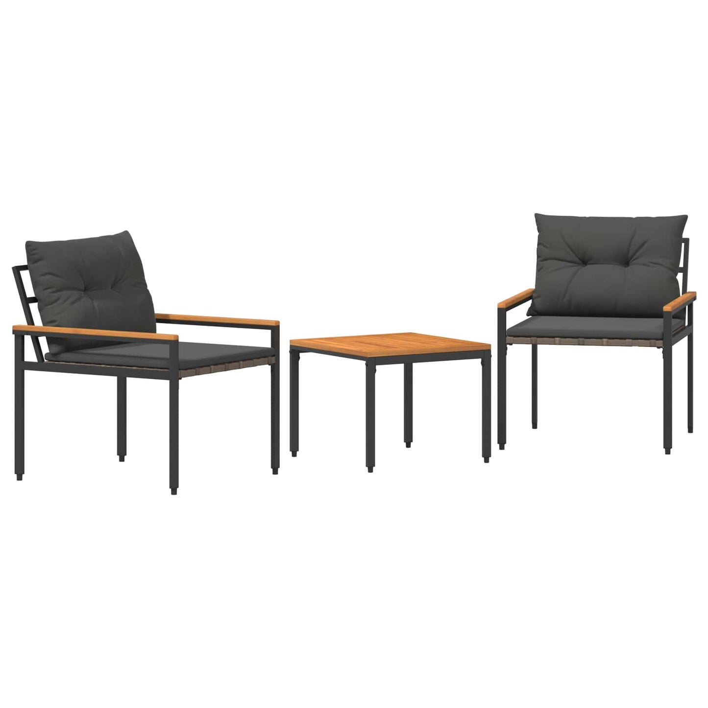 Set Mobili da Esterno 3 pcs Grigio Scuro polyrattan | homemem39