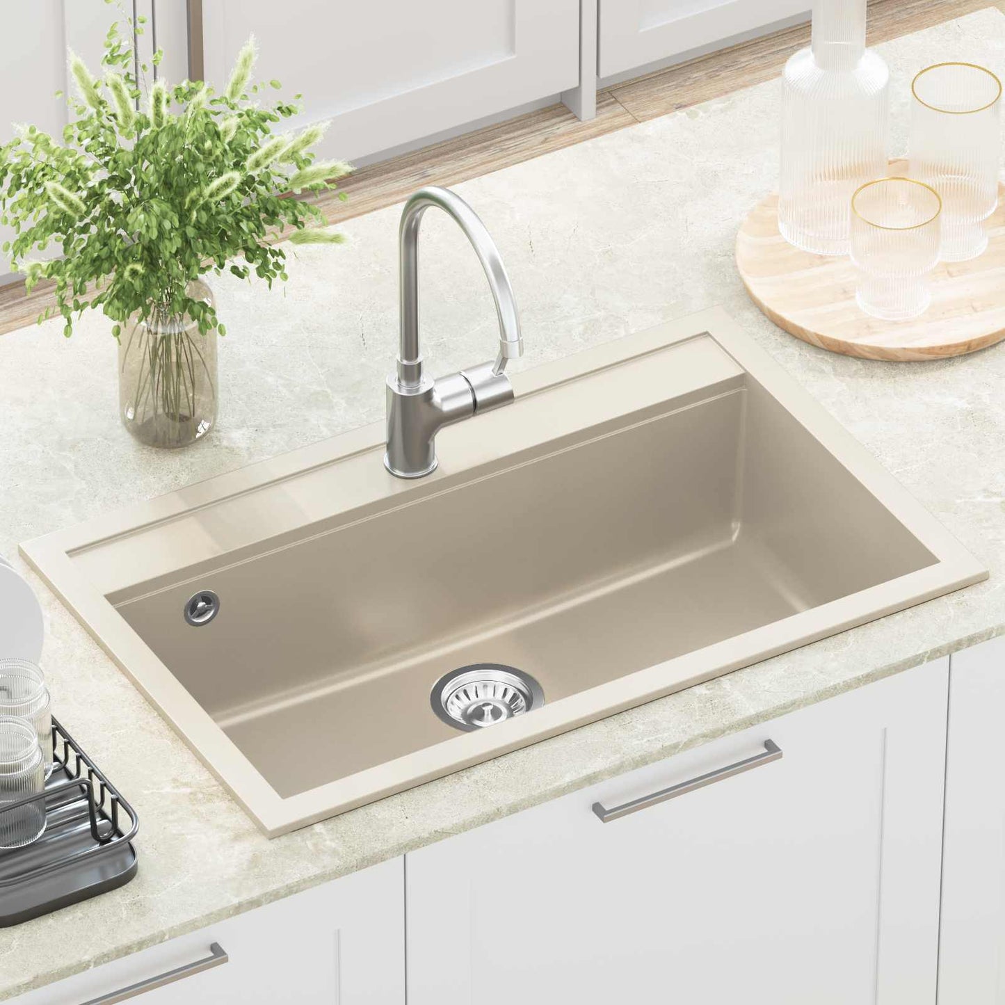 Lavello Beige 795 x 505 mm Granito | homemem39