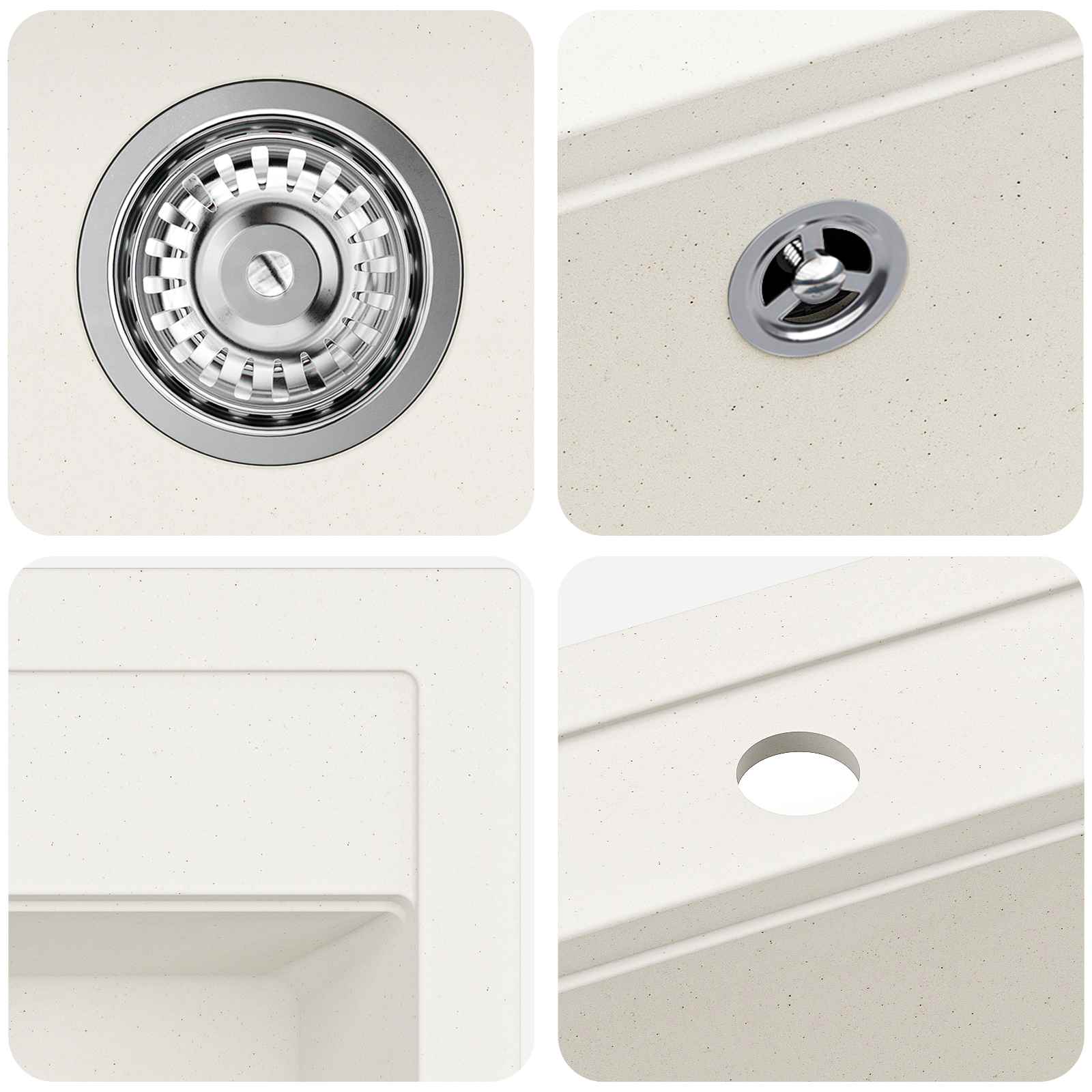 Lavello Bianco 795 x 505 mm Granito | homemem39