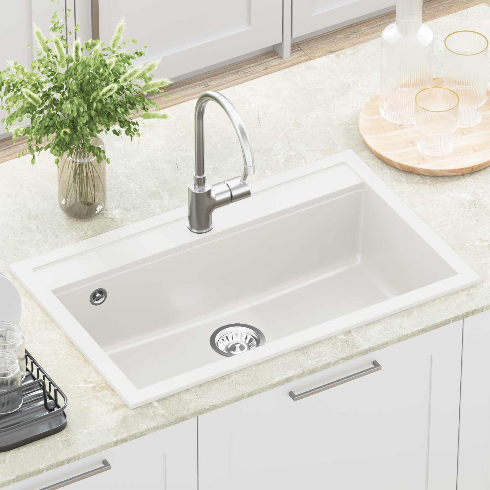 Lavello Bianco 795 x 505 mm Granito | homemem39