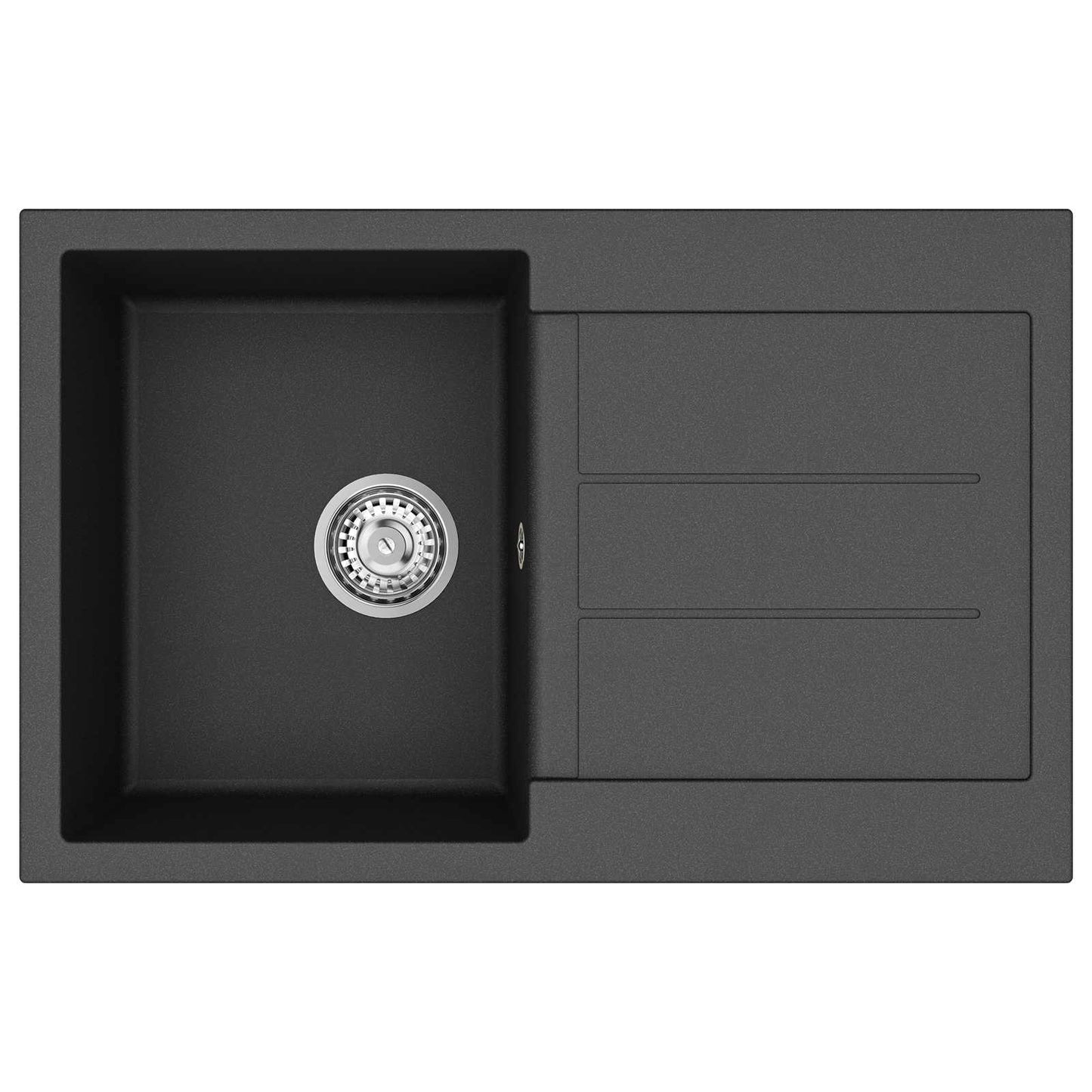 Lavello Nero 780 x 500 mm 80% Quarzo e 20% Resina